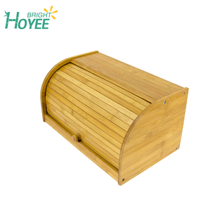 Thân Thiện Với Môi Tre Tự Nhiên Hộp Bánh Mì Countertop Bánh Mì Lưu Trữ Bin Rolltop Hộp Bánh Mì Hộp Bánh Mì Cho Nhà Bếp Lưu Trữ Thực Phẩm - Product Image 5
