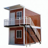 Maison conteneur préfabriquée sur mesure en gros, à assemblage rapide, mobile, double étage, 3-en-1, en kit, avec escalier extérieur