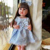 Boneka Reborn Perempuan 55cm Set Gaun Putri Bermotif Bunga Pakaian Multifungsi untuk Bermain Berdandan Hadiah Grosir