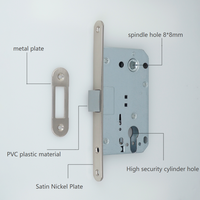 BBDHOME Porte de chambre haute sécurité milieu 8550 PVC plastique loquet boulon Satin Nickel mortaise corps de serrure