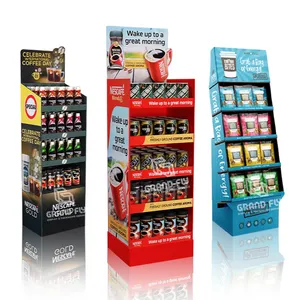 Supermarkt Kostenlose Werbung Faltbarer Bodenbelag Racking Display Karton Karton Produkt POP Store Regal Display Rack Stand