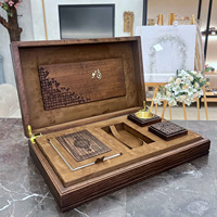 Boîte cadeau de mariage en bois élégante avec doublure en velours vert, emballage personnalisé de luxe pour encens, boîte à épices, boîte cadeau pour parfum et aromathérapie