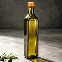 Conteneur carré en verre de 750 ml pour vin de cuisine, pot vide pour épices et assaisonnements, vente en gros directe d'usine