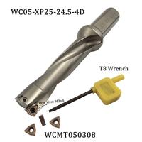 CNC haute vitesse U-drill WC05-XP25-24.5-4D 2d 3d 4d indexable WC U Drill avec WCMT Insert U Drill