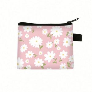 Custom Print <b>Cute</b> Student Girls Coin <b>Purse</b> Polyester Change Storage Bag Flowers Printing Coin Bag - Product Image 6