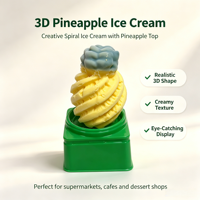 Glace 3D aux fruits virale en gros, saveurs mangue banane personnalisables, emballage en boîte de sucre