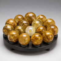 Sphère de cristal en pierre naturelle éclatante d'or, artisanat de haute qualité pour la décoration intérieure, vente en gros