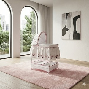 Cuna Mecedora para Bebé de 0 a 12 Meses con Diseño Excelente, Cuna Mecedora con Movimiento Suave - Product Image 1