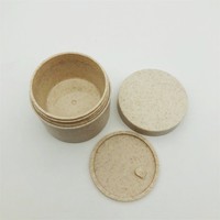 Récipients cosmétiques biodégradables de blé Recyclable Tan Color 100% Pot de crème de paille 2oz 3oz 8oz 30g 50g 100g Pot de lotion