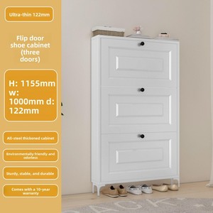<span class=keywords><strong>Meuble</strong></span> à chaussures mural <span class=keywords><strong>suspendu</strong></span> ultra-fin en acier, 2 étagères, pour petits appartements, entrée de maison, couloir, style moderne - Product Image 3