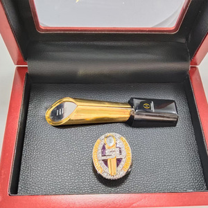 אליפות כדורגל טבעת עם תיבת תצוגה המכללה כדורגל oio אלוף טבעות סגסוגת אוסף אוניברסיטת קישוט - Product Image 3