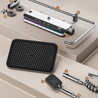 Système de douche thermostatique haut de gamme en laiton avec touches de piano, pommeau de douche pluie et douchette à main, haute pression, affichage intelligent