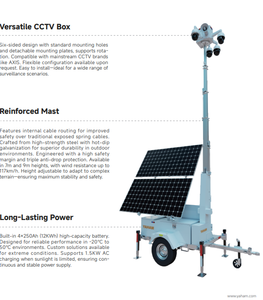 Tháp đèn di động mọi địa hình với <span class=keywords><strong>Camera</strong></span> giám sát 4G hệ thống năng lượng mặt trời 1200W bền bỉ cho môi trường khắc nghiệt - Product Image 3