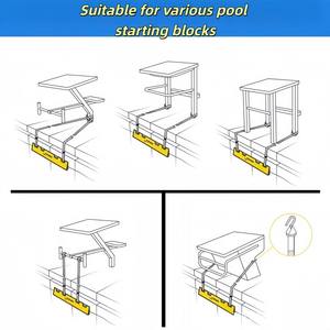 Plataforma de Salida Ajustable Profesional para Natación de Espalda - Bloque de Salida para <span class=keywords><strong>Piscina</strong></span> Comercial de Acero Inoxidable 304 con Goma Antideslizante 300 kg - Product Image 4