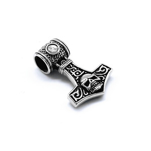 Colgante de martillo de Thor de yunnique, collar de acero inoxidable con diseño de calavera para hombre, joyería de moda de estilo gótico - Product Image 5