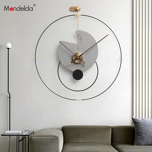 Mandelda – nouvelles horloges artisanales pour salon, <span class=keywords><strong>horloge</strong></span> murale minimaliste en béton, découpe CNC pour décoration de salon à vendre - Product Image 4