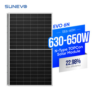 ชุดโซลาร์เซลล์ Sunevo Complete N Type 625w 635w 645w พร้อมโมดูลกันน้ำได้ดีเยี่ยม สำหรับบ้าน 6n แบบสองหน้า 630-650w 6 - Product Image 1
