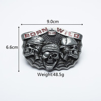 Boucles de ceinture de cow-boy occidental en forme de crâne avec logo personnalisé pour hommes Nouveau concepteur classique Boucles de ceinture vintage en alliage de zinc