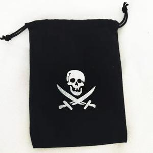 Sacchetti con Coulisse a Tema Pirata, Piccole Borse in Velluto per Gioielli e Monete, Sacchetti Regalo Pirata per Feste a Tema Capitano, Neri - Product Image 4