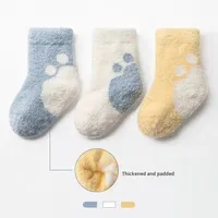 Herbst/Winter Crew Wadenlange Warme Flauschige Babysocken Weiche Plüsch Neugeborenen Thermosocken Rutschfest Antibakteriell Dick Gestrickt Kunstnerz