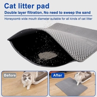 Tapis de litière pour chat en EVA double couche durable en plastique et caoutchouc antidérapant pour chat accessoire de style simple pour le nettoyage de la maison du chat
