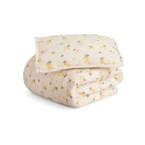 high quality wholesale custom design eco-friendly soft boy girl simple muslin organic cotton quilt duvet cover set