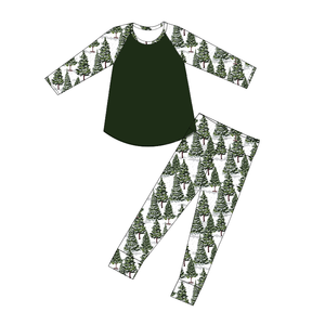 Conjunto de Pijama para Niñas Pequeñas, Top de Manga Larga con Dobladillo Curvo y Leggings, Ropa Cómoda para Estar en Casa - Product Image 6