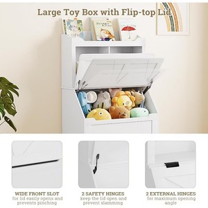 Trẻ Em Đồ Chơi Lưu Trữ Lớn Bằng Gỗ Đồ Chơi Ngực Tủ Sách Nursery Organizer Với Nắp Và Cubbies Cho Phòng Chơi Phòng Ngủ - Product Image 3