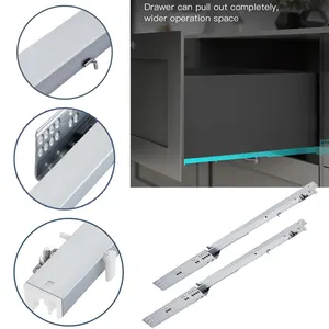 Ronghui 21 Inch Undermount Drawer Slide 3 Way Undermount Soft Close Drawer Slide For Wardrobe Bedroom Furniture