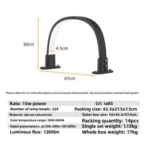 Nouvelle <span class=keywords><strong>lampe</strong></span> LED de bureau <span class=keywords><strong>mini</strong></span> demi-lune, température de couleur 3000-6500K, design incurvé, <span class=keywords><strong>lampe</strong></span> à ongles pour nail art et extension de cils - Product Image 5