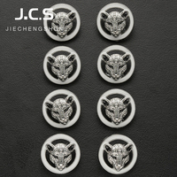 Kancing Logam Paduan Seng Bentuk Leopard Berkualitas Tinggi Ramah Lingkungan Kancing Jepret Mewah 18mm 23mm Pola Logo Jahit