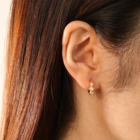 Nagosa chic 18k or vermeil bijoux 925 argent sterling coquille perle zircone boucles d'oreilles créoles