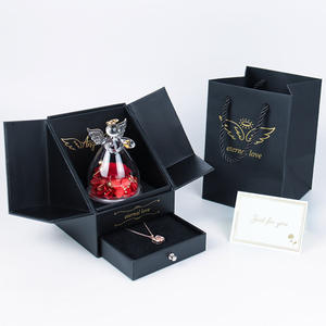 TC รูปปั้นนางฟ้าแก้วรูปกุหลาบนิรันดร์ในกล่องของขวัญวันวาเลนไทน์ของขวัญวันแม่ของขวัญกุหลาบนิรันดร์ - Product Image 2