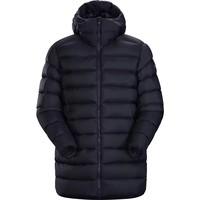 Manteau d'hiver matelassé épais à capuche pour homme, veste longue zippée unie décontractée