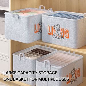 Boîte de rangement pour vêtements en tissu non tissé, grande boîte de rangement pour armoire, sac de rangement pour jouets et vêtements, sac d'organisation pour la maison - Product Image 4