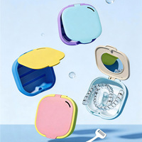 Boîte de rangement portable pour appareil orthodontique tendance avec miroir, étui pour aligneurs dentaires invisibles pour le voyage