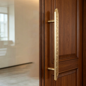 Maniglia per Porta d'Ingresso in Metallo Massiccio Antiruggine con Incisione Retrò a Onda Marina, Resistente per Cancelli in Legno da Cortile - Product Image 3