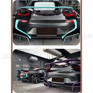 For BMW i8 2015-2021 Real Carbon Fiber <b>Car</b> Rear Bumper Lip Splitter <b>Diffuser</b> Body Kit Bumper Guard Protector Cover Accessories - Product Image 3