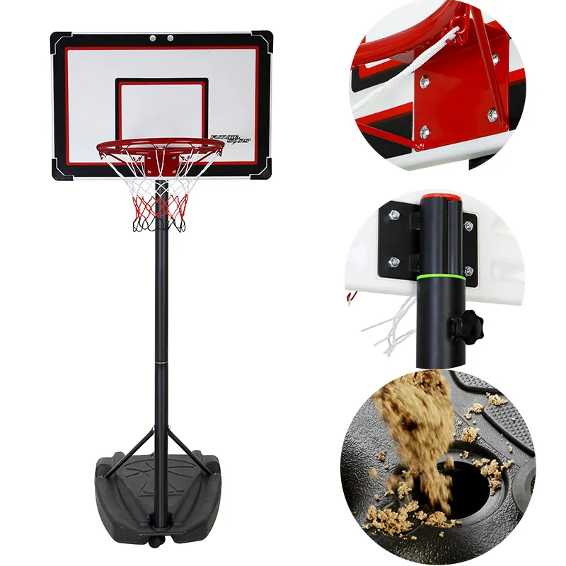 Cerceau de basket-ball réglable et mobile pour enfant, panier professionnel, pour l'extérieur, amovible, avec panier à l'arrière