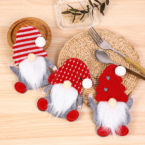 Gran oferta, nuevas decoraciones navideñas, enano Rudolph <span class=keywords><strong>Oldman</strong></span> y cuchillo y tenedor, bolsas para cubiertos, suministros de vacaciones de Halloween populares - Product Image 5