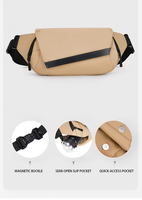 Sac de poitrine pour homme haut de gamme, imperméable, en tissu Oxford durable, avec fermeture éclair, polyvalent, petit sac à bandoulière, sport, déplacements, portable