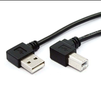 Cable de Impresora USB-A 2.0 Macho a USB-B Macho en Ángulo de 90 Grados (Izquierda/Derecha/Arriba/Abajo)