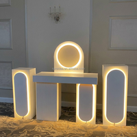 Support de table console rétroéclairé LED personnalisé, panneau lumineux ovale blanc, toile de fond pour événements, décoration de mariage et de fête, socle de table
