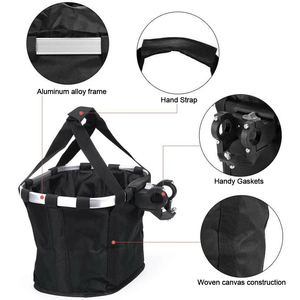 Detachable Foldable <b>Bike</b> Front <b>Basket</b> Portable Mountainous Bicycle <b>Basket</b> Pet Carrying Bag Bicycle Accessories - Product Image 2