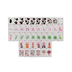 WILD ONES Mahjong Tiles 160Pcs Eco-Friendly Luxury Engraved American Mahjong Set with Folding Legs 4-Player Green Jade Style - Product Image 2