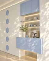 Meuble TV moderne pour salon avec tiroirs coulissants et étagères de rangement, couleur personnalisée OEM ODM