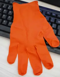 Stellen Sie Einweg-Nitril handschuhe von Orange Industrial Diamond Texture her