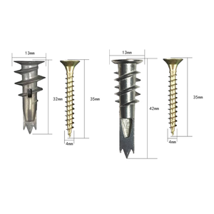 Ancres auto-perceuses pour cloisons sèches en alliage de zinc 5/<span class=keywords><strong>16</strong></span> avec vis, ancre pour montants de cloisons sèches - Product Image 1