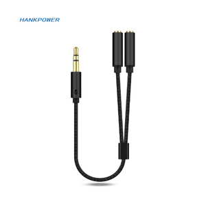 Bộ Chia 2 Trong <span class=keywords><strong>1</strong></span> Logo Theo Yêu Cầu Tai Nghe Âm Thanh <span class=keywords><strong>3</strong></span>.5Mm Tai Nghe Thành 2 Giắc Cắm Cái Cáp Mic Âm Thanh Cho Điện Thoại Di Động - Product Image 2