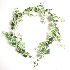 Centaines de lianes artificielles en lierre de 200 cm, vertes avec des bords blancs, décorations de mariage, feuilles en plastique pour la décoration de la maison et des événements - Product Image 2